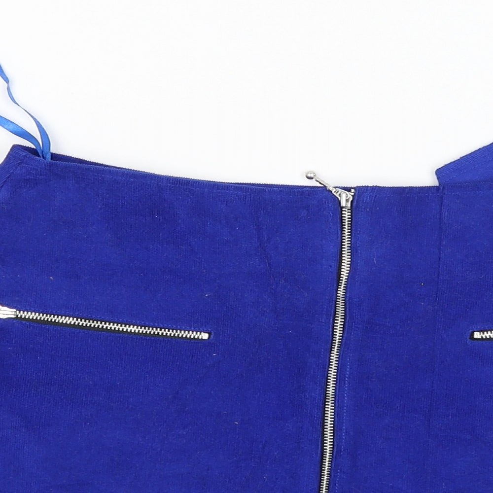 Motel Womens Blue   A-Line Skirt Size S