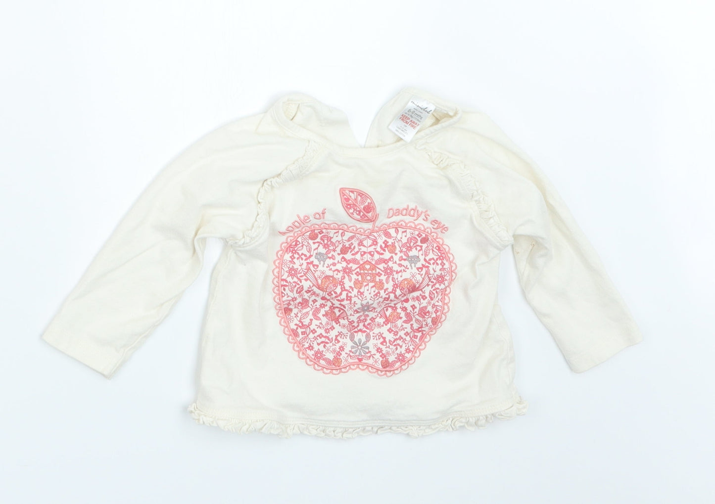 Mini Club Girls Ivory   Basic T-Shirt Size 6-9 Months