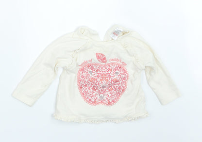Mini Club Girls Ivory   Basic T-Shirt Size 6-9 Months