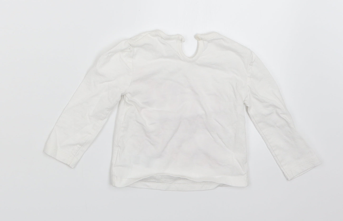 F&F Girls White   Basic T-Shirt Size 6-9 Months