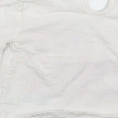F&F Girls White   Basic T-Shirt Size 6-9 Months