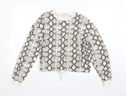 Lefties Womens Beige Animal Print  Pullover Jumper Size M