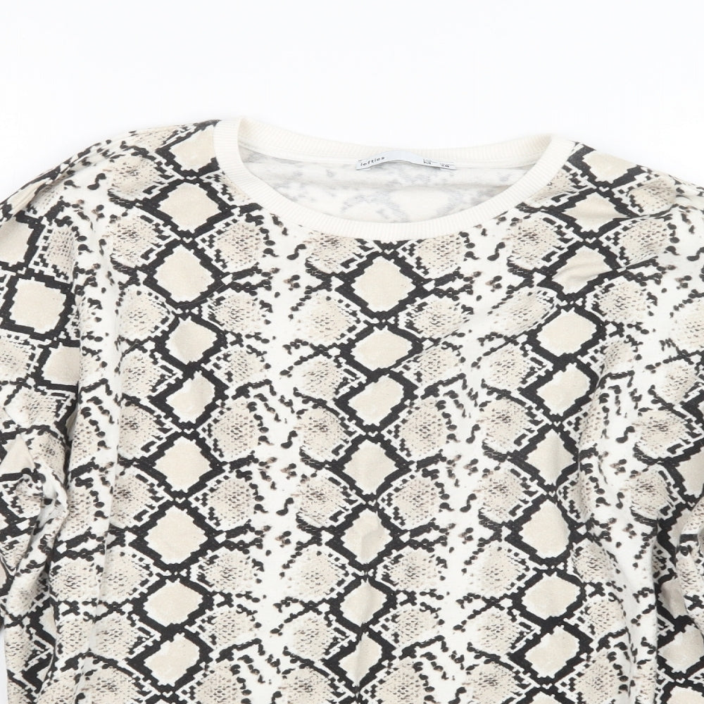 Lefties Womens Beige Animal Print  Pullover Jumper Size M