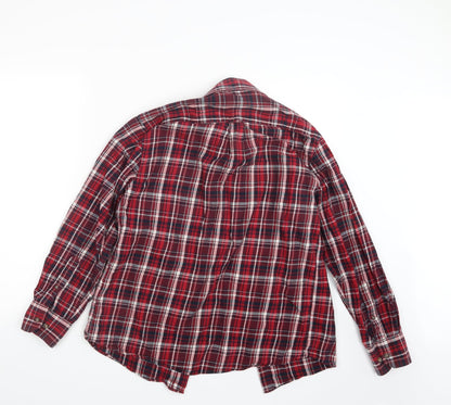 Avenue Mens Red Check   Button-Up Size S