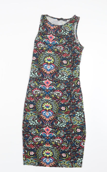 Atmosphere Womens Black Geometric  Pencil Dress  Size 8