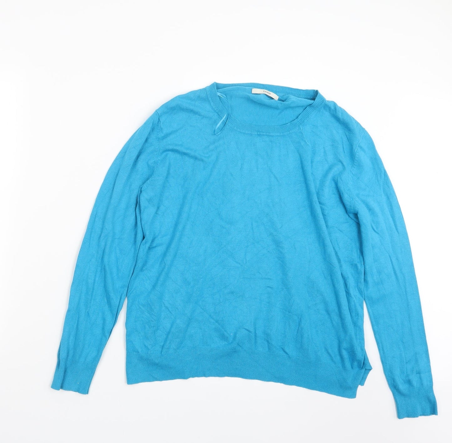 George Womens Blue  Knit Pullover Jumper Size 14