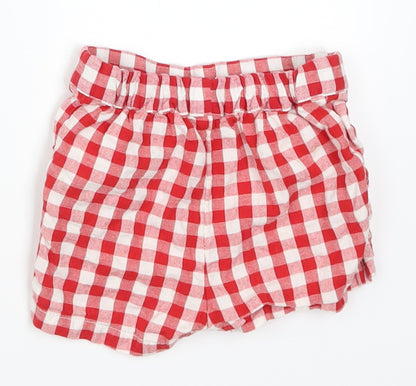Nutmeg Girls Red Check  Paperbag Shorts Size 2-3 Years