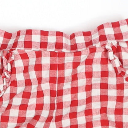 Nutmeg Girls Red Check  Paperbag Shorts Size 2-3 Years