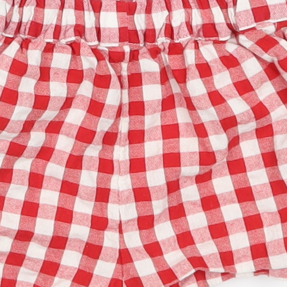 Nutmeg Girls Red Check  Paperbag Shorts Size 2-3 Years