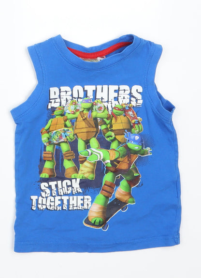 Preworn Girls Blue   Basic Tank Size 3 Years  - Teenage Mutant Ninja Turtles