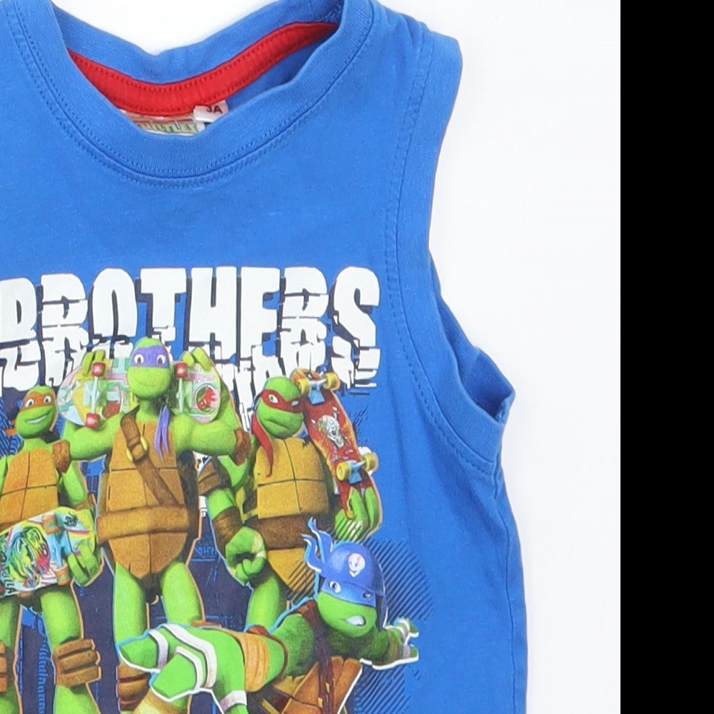 Preworn Girls Blue   Basic Tank Size 3 Years  - Teenage Mutant Ninja Turtles