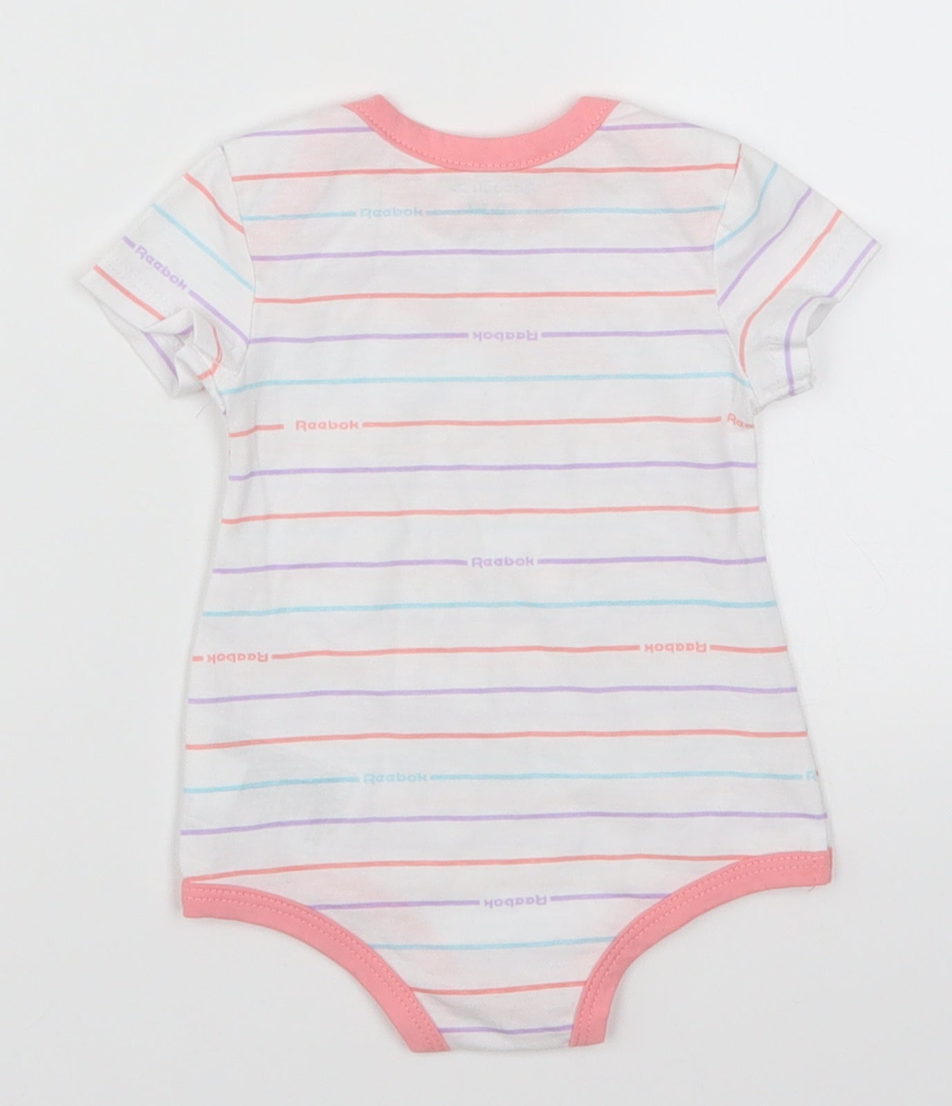 Reebok Girls Multicoloured Striped  Babygrow One-Piece Size 0-3 Months