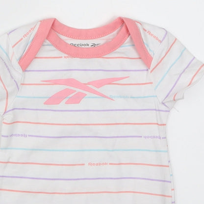 Reebok Girls Multicoloured Striped  Babygrow One-Piece Size 0-3 Months
