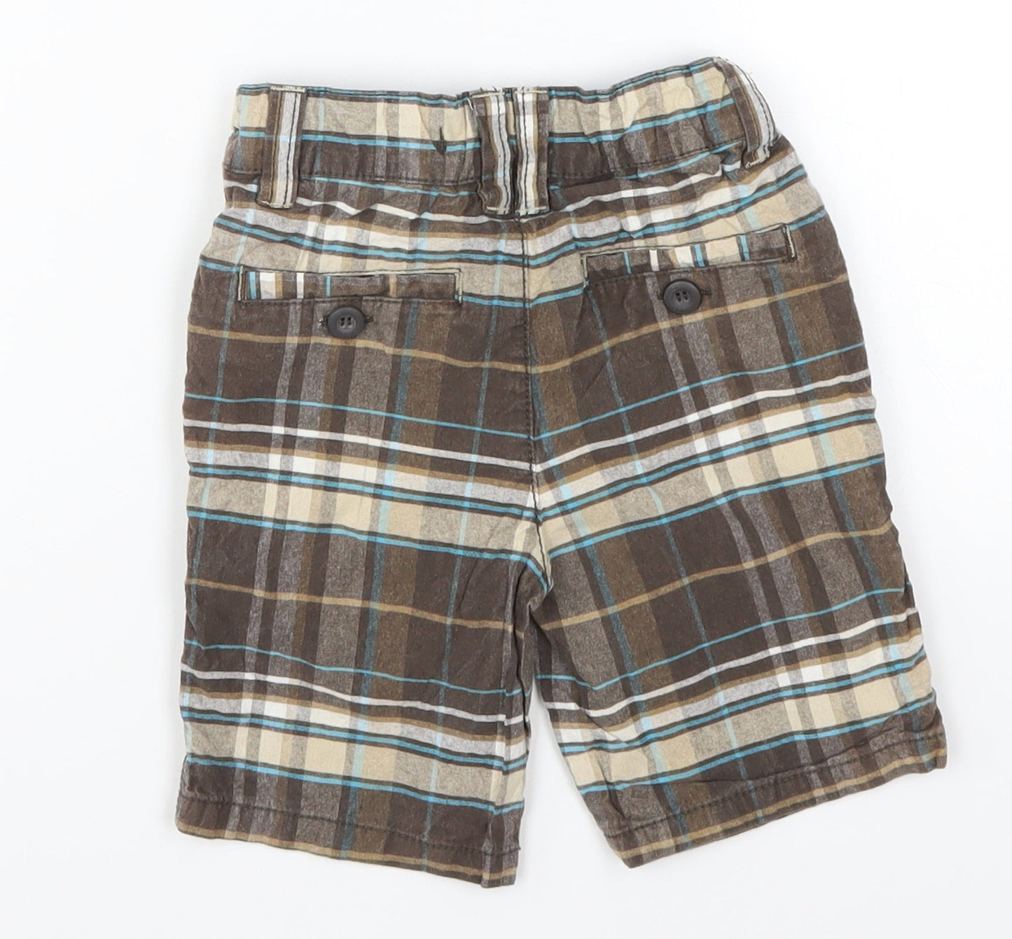 TU Boys Brown Check  Capri Trousers Size 18-24 Months