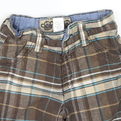 TU Boys Brown Check  Capri Trousers Size 18-24 Months