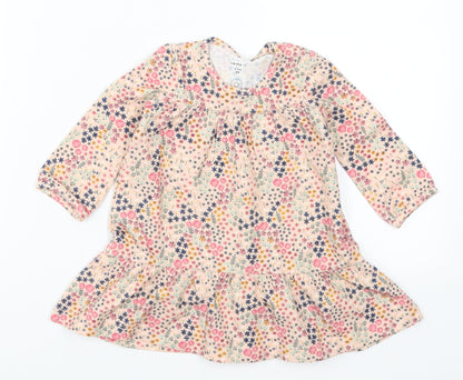 Preworn Girls Pink Floral  Trapeze & Swing  Size 3-6 Months