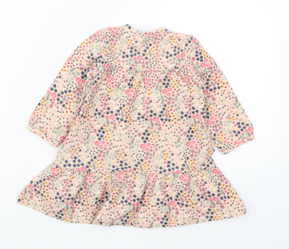 Preworn Girls Pink Floral  Trapeze & Swing  Size 3-6 Months