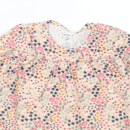 Preworn Girls Pink Floral  Trapeze & Swing  Size 3-6 Months