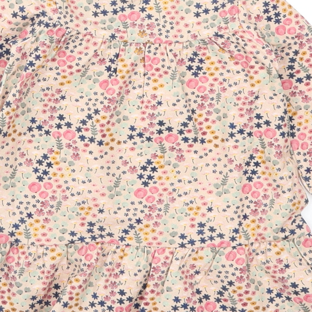 Preworn Girls Pink Floral  Trapeze & Swing  Size 3-6 Months