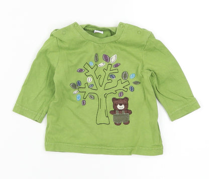 TU Girls Green   Basic T-Shirt Size 3-6 Months  - Tree Bear