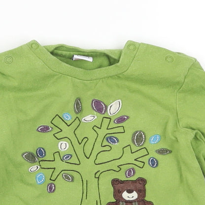TU Girls Green   Basic T-Shirt Size 3-6 Months  - Tree Bear