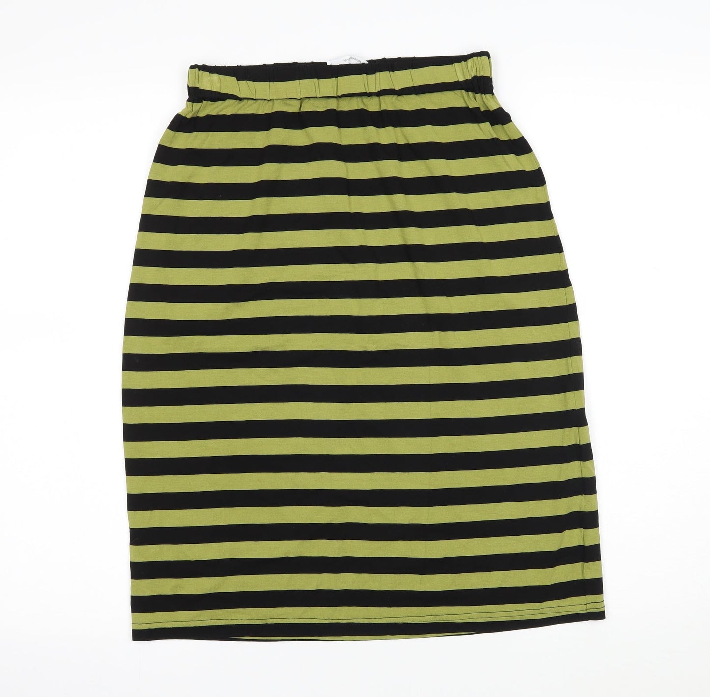 One Life Womens Green Striped Jersey Straight & Pencil Skirt Size S