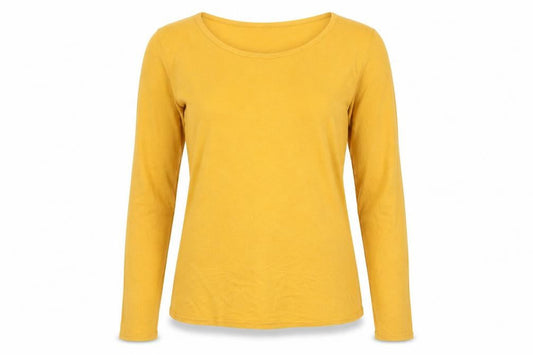 Womens UK Size 14 QED London Yellow Basic T-Shirt