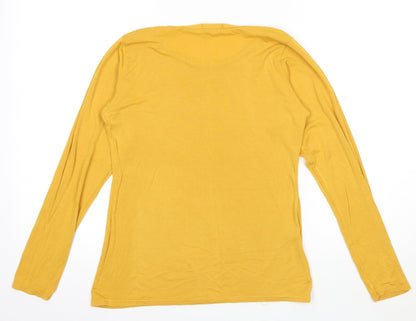 QED London Womens Yellow  Jersey Basic T-Shirt Size 14