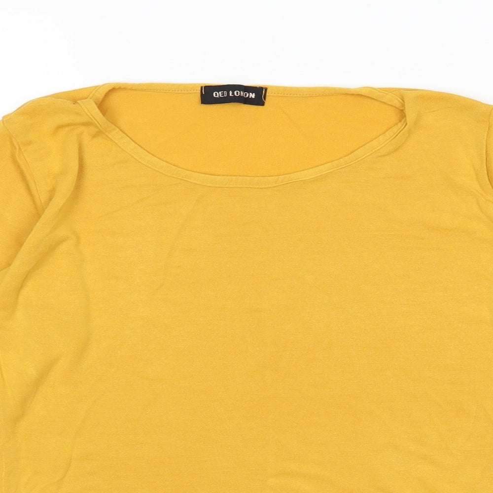 QED London Womens Yellow  Jersey Basic T-Shirt Size 14