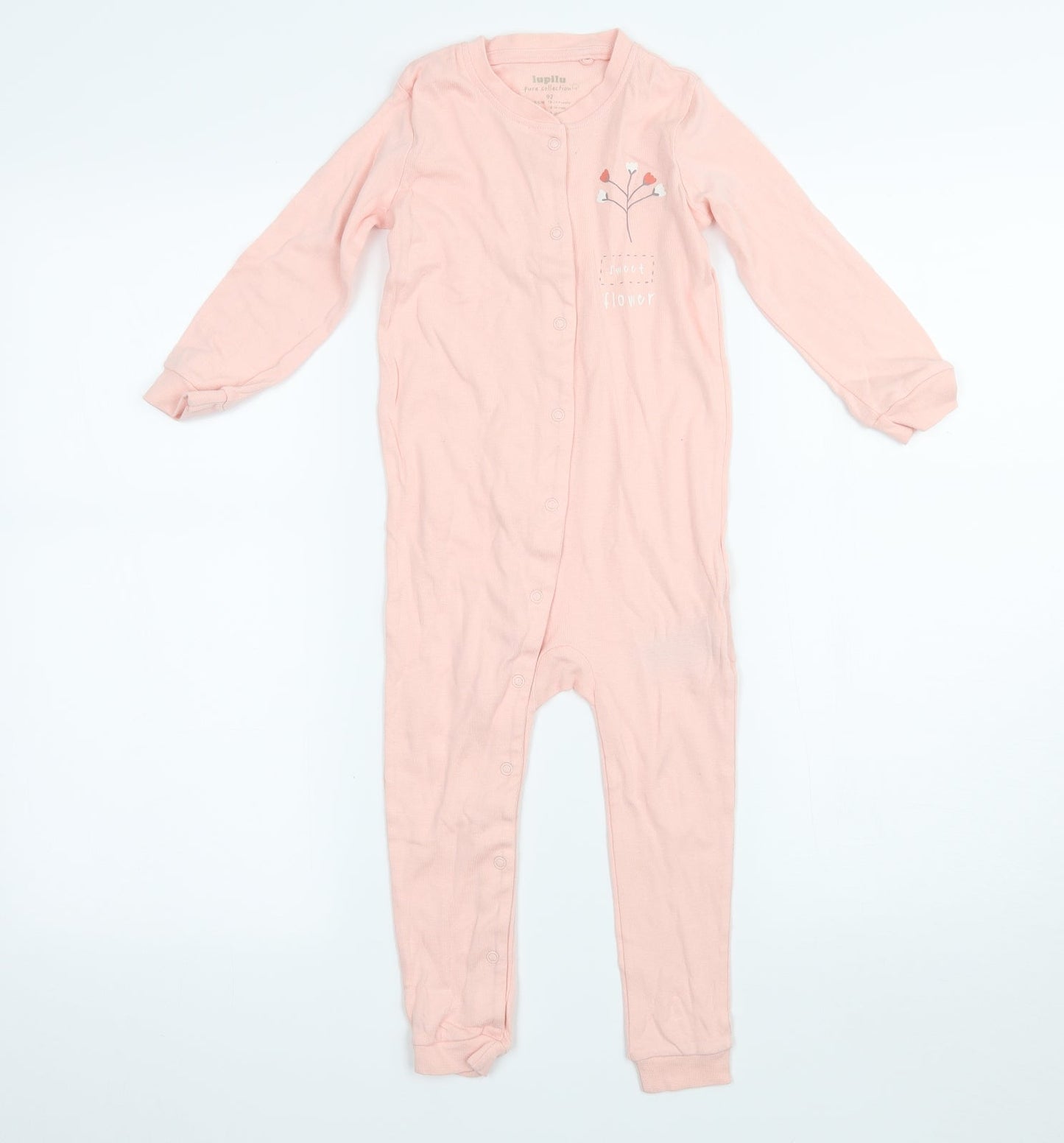 Lupliu Girls Pink  Jersey Babygrow One-Piece Size 18 Months  - Sweet Flower