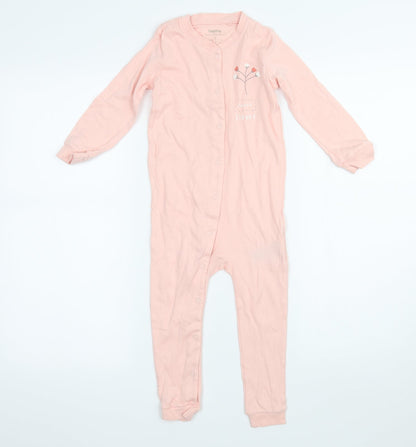 Lupliu Girls Pink  Jersey Babygrow One-Piece Size 18 Months  - Sweet Flower