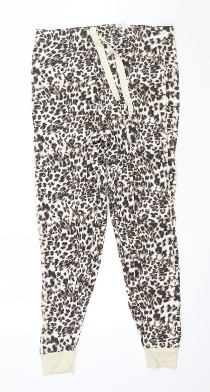 Avon  Womens Brown Animal Print Jersey Capri Pyjama Pants Size 12
