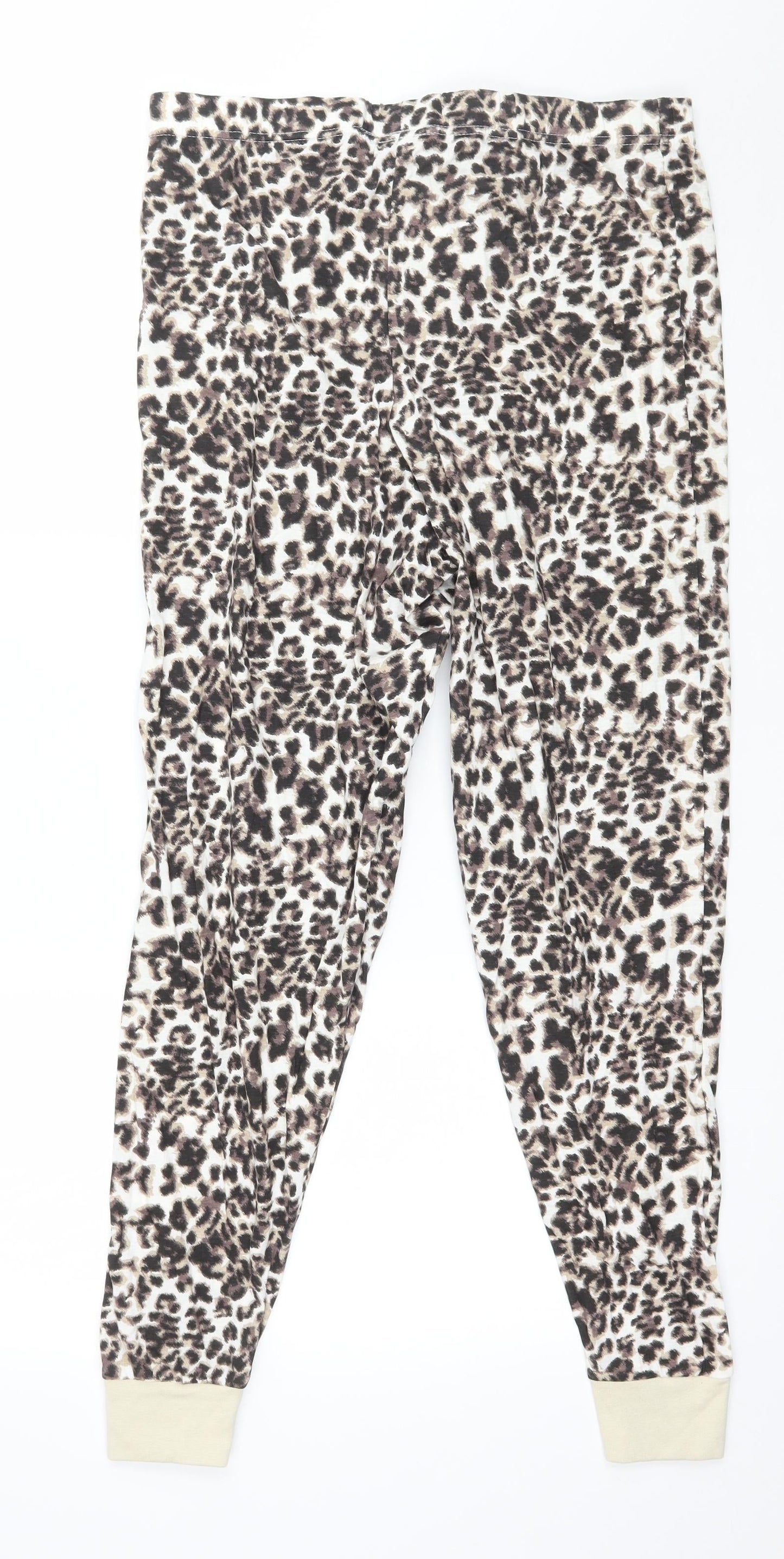 Avon  Womens Brown Animal Print Jersey Capri Pyjama Pants Size 12