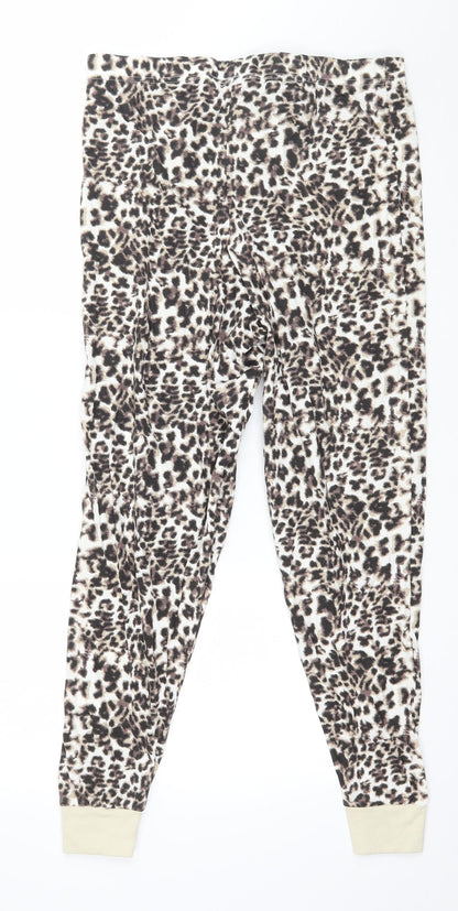 Avon  Womens Brown Animal Print Jersey Capri Pyjama Pants Size 12