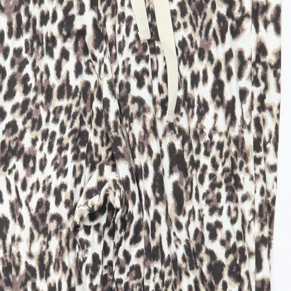 Avon  Womens Brown Animal Print Jersey Capri Pyjama Pants Size 12