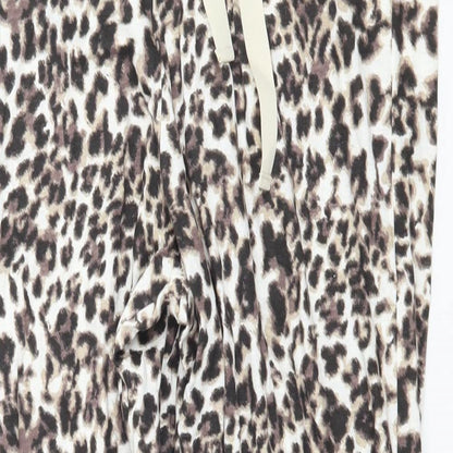 Avon  Womens Brown Animal Print Jersey Capri Pyjama Pants Size 12