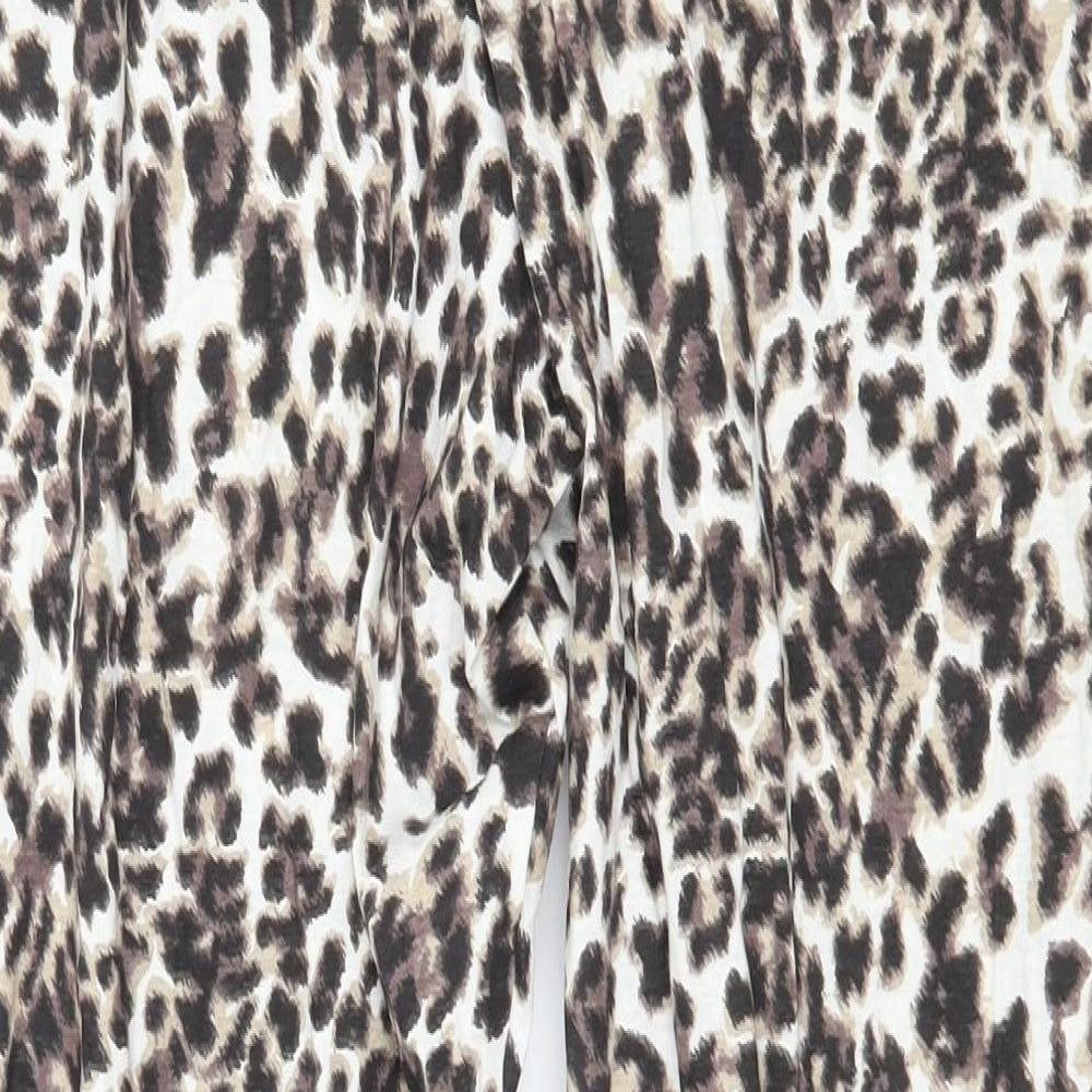 Avon  Womens Brown Animal Print Jersey Capri Pyjama Pants Size 12