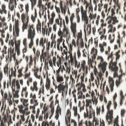 Avon  Womens Brown Animal Print Jersey Capri Pyjama Pants Size 12
