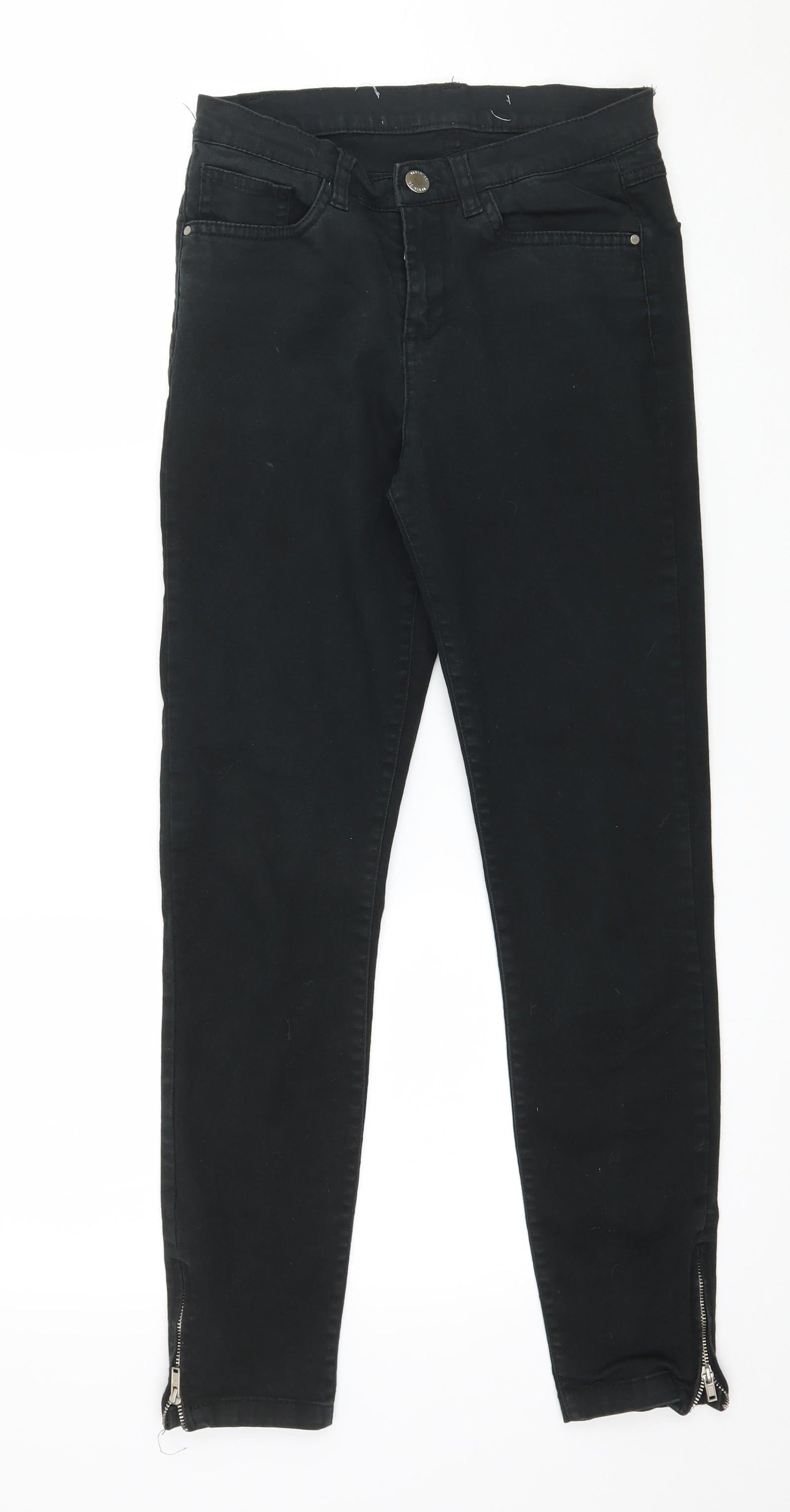 Preworn Womens Black  Denim Skinny Jeans Size 26 in L27 in