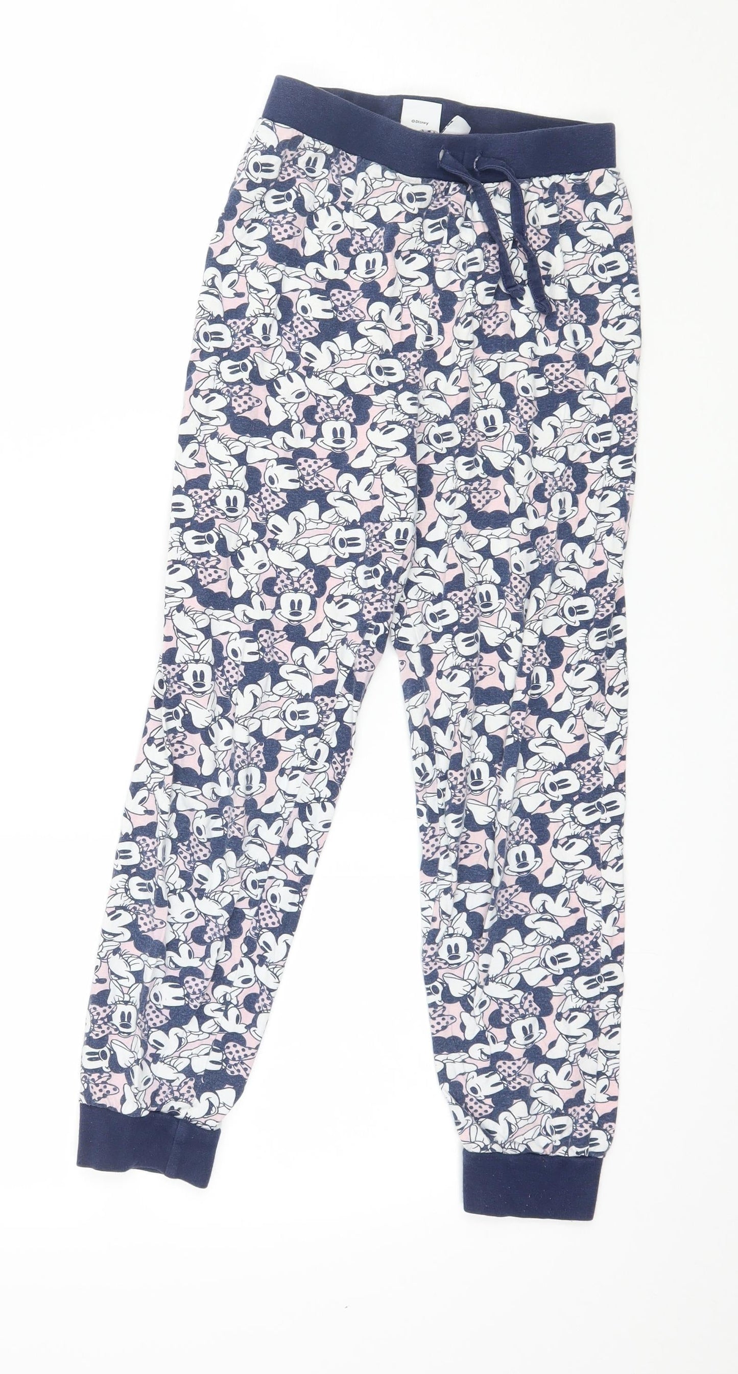 Disney Girls Blue Geometric Jersey Capri Pyjama Pants Size 9-10 Years  - Minnie Mouse
