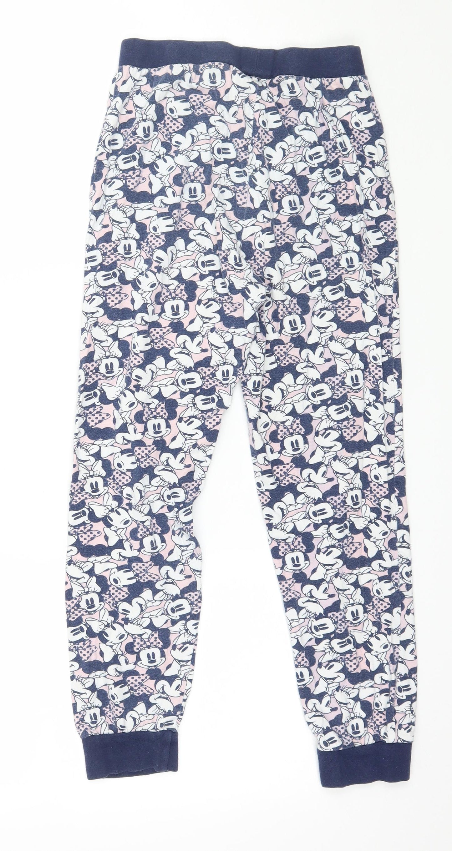 Disney Girls Blue Geometric Jersey Capri Pyjama Pants Size 9-10 Years  - Minnie Mouse