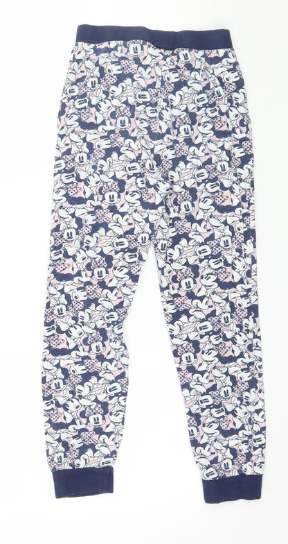 Disney Girls Blue Geometric Jersey Capri Pyjama Pants Size 9-10 Years  - Minnie Mouse