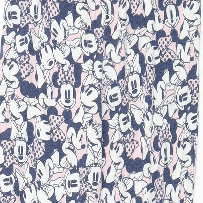 Disney Girls Blue Geometric Jersey Capri Pyjama Pants Size 9-10 Years  - Minnie Mouse