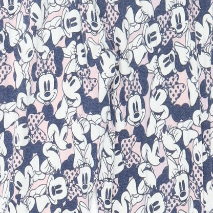 Disney Girls Blue Geometric Jersey Capri Pyjama Pants Size 9-10 Years  - Minnie Mouse