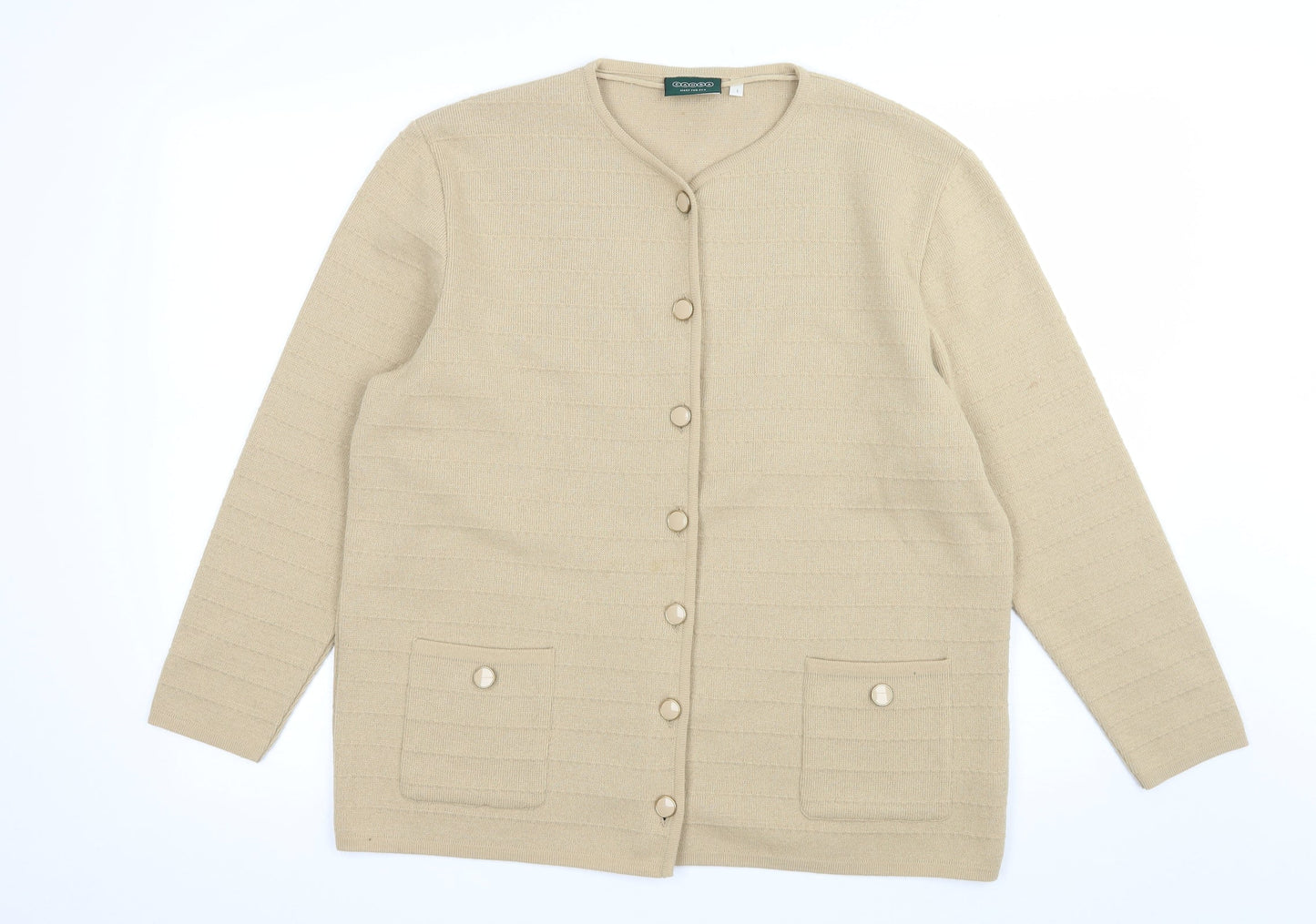 C&A Womens Beige  Knit Cardigan Jumper Size L