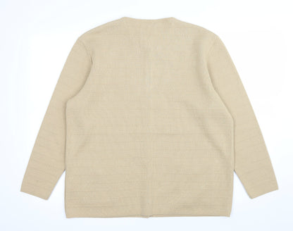 C&A Womens Beige  Knit Cardigan Jumper Size L