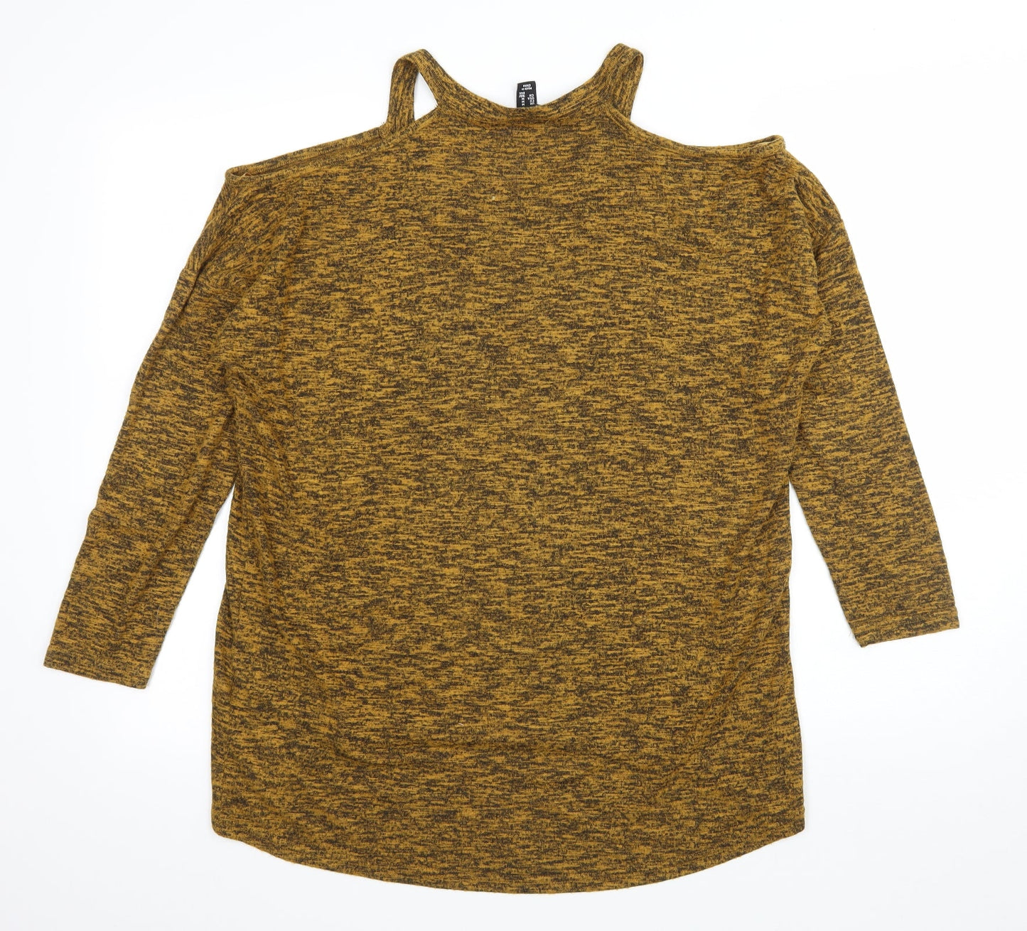 New Look Womens Yellow   Pullover Jumper Size M  - Cut Out Shoulder