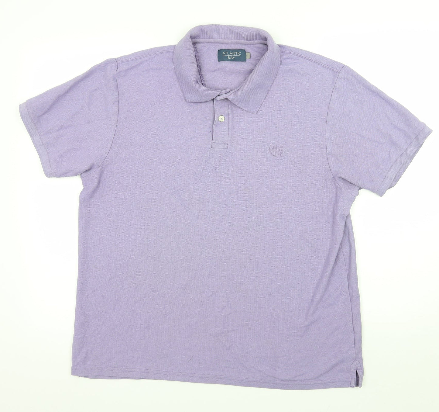 Atlantic Bay Mens Purple Batik Jersey  Polo Size L