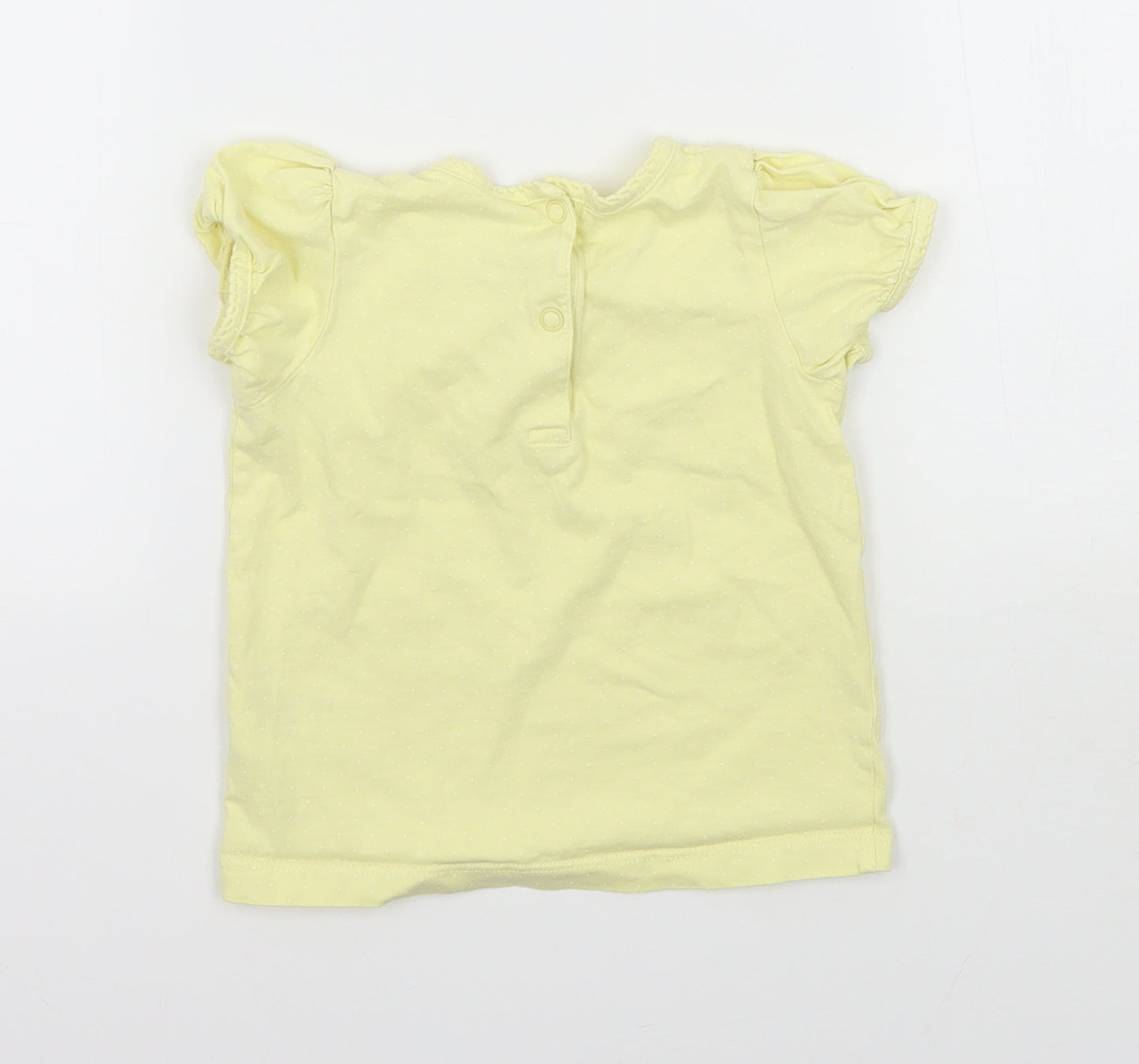 H&M Girls Yellow Polka Dot Jersey Basic T-Shirt Size 12-18 Months