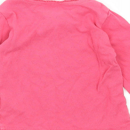 Frugi Girls Pink  Jersey Basic T-Shirt Size 3-6 Months